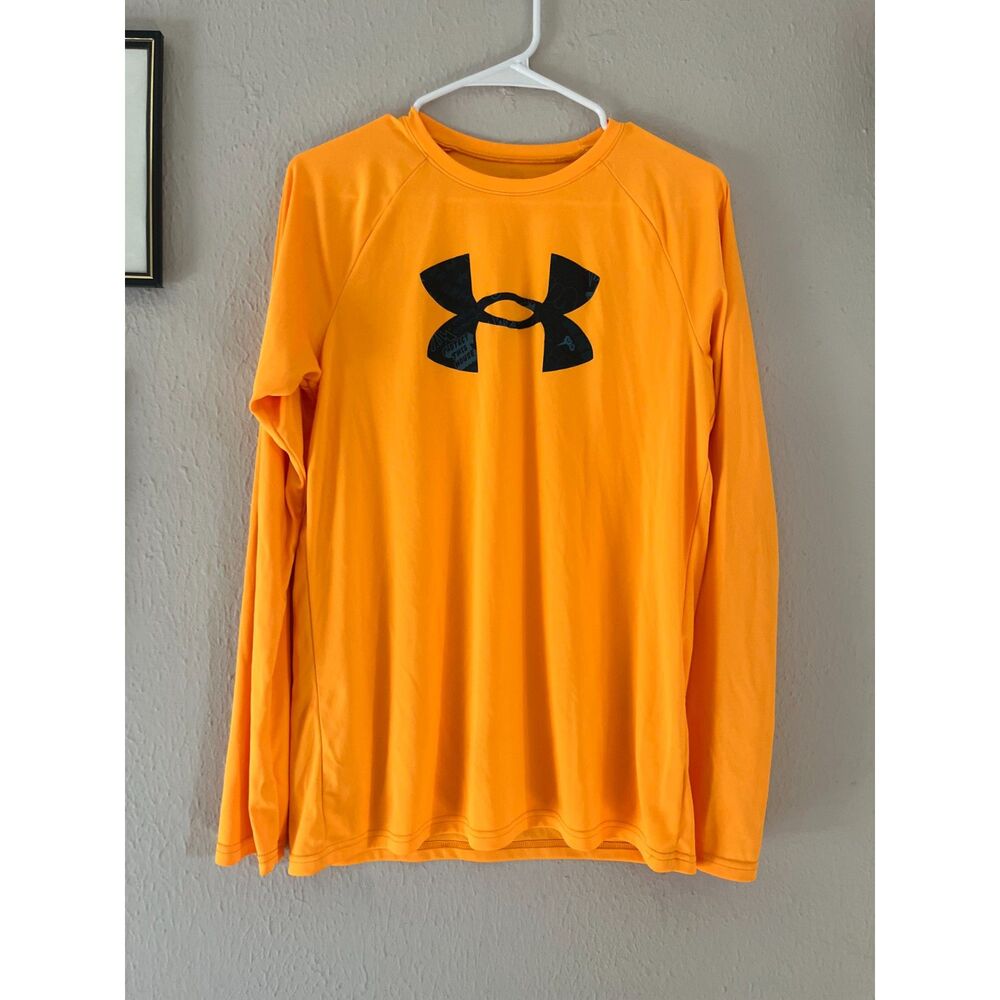 Orange athletic long sleeved t shirt